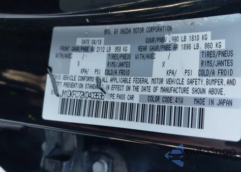 2019 Mazda Cx-3 Touring from USA, damaged, VIN JM1DKFC72K0403536